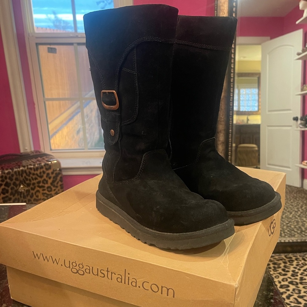 UGG Black Suede Women's Winter Boots